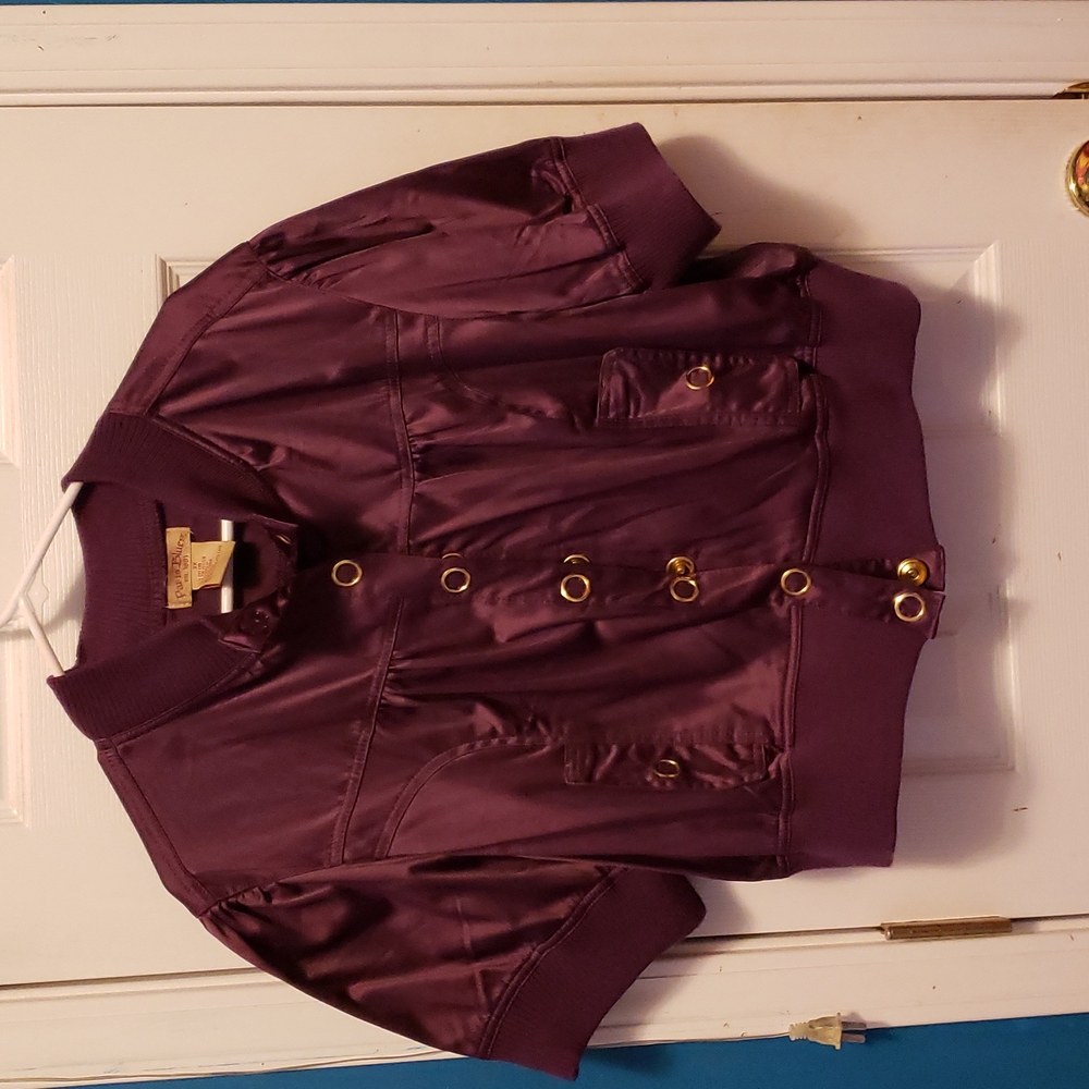 Purple short sleep crop jacket